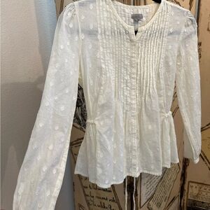Ecote Cream Textured Blouse